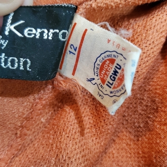 Vintage 70s Dalton Orange A-Line Belted Midi Modest Skirt Size 12 - Picture 8 of 8